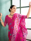 Saree Mall Women's Cotton Pink Printed Designer Saree With Blouse Piece-MINAXI4604