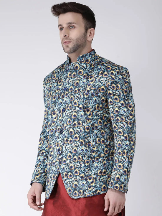 Hangup Men Standard Printed Men Formalwear-D1055ButtonBlazer