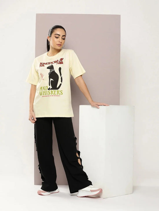 Dillinger Off White Graphic Oversized T-Shirt-WMNCR515WWHT-XS