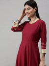 Women's Maroon Solid Anarkali Kurta-FS0024-Maroon