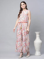 Women Floral Standard Pink Jumpsuits & Sets