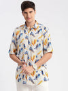 Men Spread Collar Floral Off White Casual Shirt-ZEPTO-2224-Offwhite