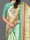 Saree Mall Women's  Blend Beige Printed Designer Saree With Blouse Piece-AFREN107