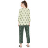 Smarty Pants Women's Cotton Green Color Floral Print Night Suit