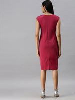 Women Pink Solid A-Line Dress-AE-9883-Pink