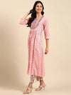 Women's Pink Printed Kurta Set-GW-412-Pink