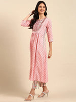 Women's Pink Printed Kurta Set-GW-412-Pink