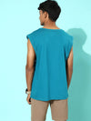 Dillinger Blue Sleeveless Graphic Oversized T-shirt