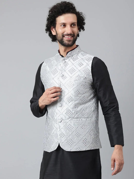 Hangup Men Standard Embroidered Men's Indian Wear-201A_Emb_Nehru