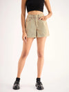 Women Beige Denim Shorts