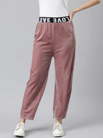 Women Pink Solid Track Pant-AN-36-Pink