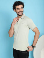 Venitian Men All Over Printed Olive Premium Cotton Polo Neck T-shirt