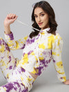 Women White Tie Dye Tracksuit-AF-2102-Whiteyellow