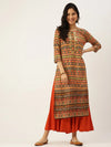 Women's Multicolour Printed Straight Kurtas-GW-1064A-Multi