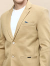 Men Khaki Solid Casual Blazers-AR-51-Khaki