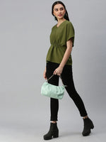 Women's Striped Olive Top-AE-10279-Olive