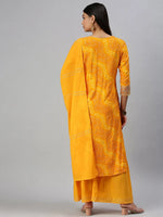 Women's Yellow Printed Kurta Sets-FS2181-Yellow