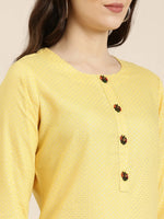 Women Yellow Floral Straight Kurta-GW-4199-Yellow