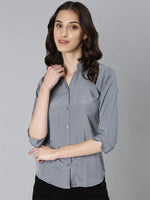 Women Grey Polka Dots Shirt-AE-3331050-Grey