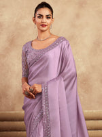 Saree Mall Women's Satin  Mauve Embellished Designer Saree With Blouse Piece-SRVATN7901