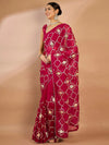 Saree Mall Women's Georgette Pink Embellished Designer Saree With Blouse Piece-SRENIK1733B