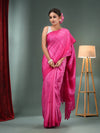 Rani Pink Matka Handwoven Saree With Shibori Print-MA50MT062200056