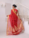 Red Cotton Saree With Zari Borders-MA64BCT401190052