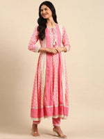 Women's Pink Printed Kurta Set-RF-1760-Pink