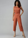 Women's Red Solid Jumpsuit-AE-9889-Brown