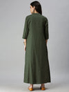 Women's Green Printed Anarkali Kurta-JC61-Green