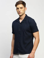 Men Navy Solid Shirt-AANYA-1684-Navyblue