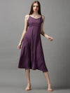 Women's Violet Solid A-Line Dress-AE-15057-Violet