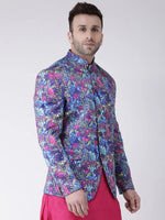 Hangup Men Standard Printed Men Formalwear-D1125ButtonBlazer