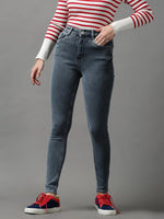 Women's Grey Solid Slim Fit Denim Jeans-GZ-5123-2-Grey