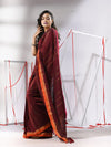 Maroon Soft Cotton Saree With  Zari Stripe Designs-MA55CT06530052