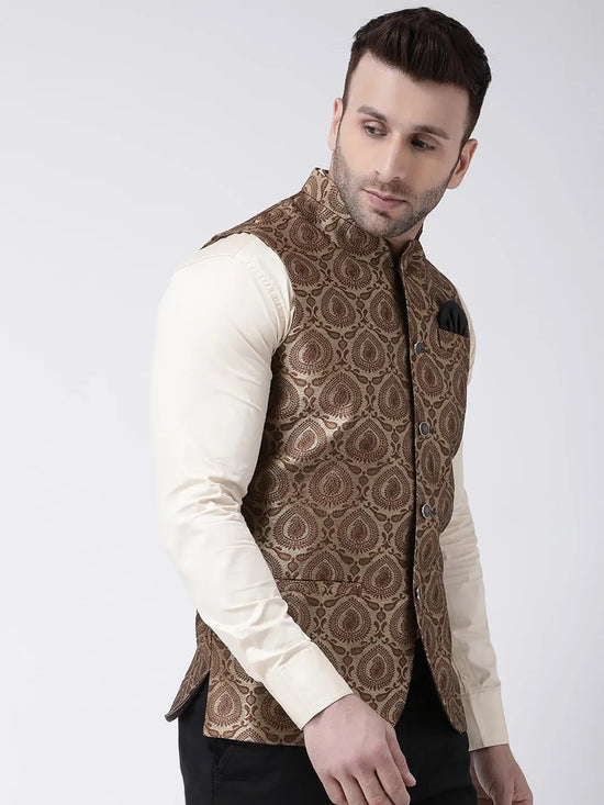 Hangup Men Standard Solid Men's Indian Wear-130AJacquardNehru