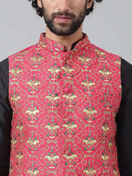 Hangup Men Standard Embroidered Men's Indian Wear-196A_Emb_Nehru