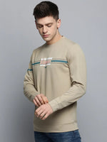 Men Green Printed Casual Sweatshirt-BP-1413-Olive