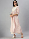 Women's White & Pink Printed Kurta Sets-BS1595B-White-Pink