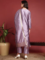 Ahika Polyester Ethnic motifs Purple Indian Ethnic