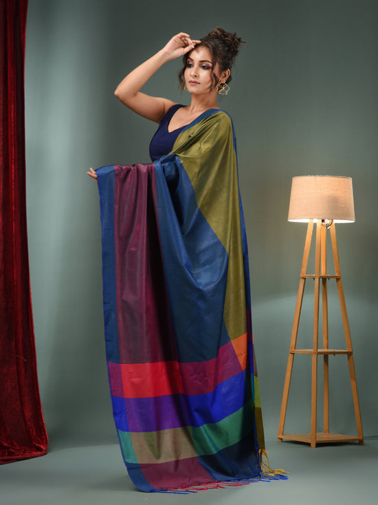 Multicolour Blended Silk Handwoven Soft Saree-MA50BSL01530142