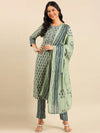 Women's Sea Green Printed Kurta Set-BCMD-99-Seagreen