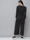 Women's Black Printed Jumpsuit-AE-9968-Black