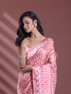 Blush Peach Silk Soft Saree With Texture Print-MA60BSL01400073