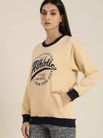 Dillinger Beige Typographic Oversized Sweatshirt