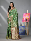 Green Silk Banarasi Saree With Zari Woven Designs-MA52BSL441050049