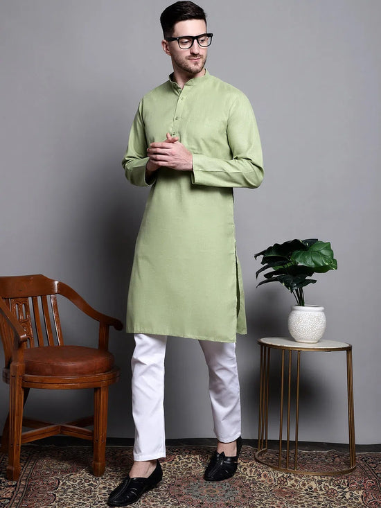 Pure Cotton Kurta with Churidar-JOKP-697Pista