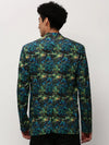 Men Blue Printed Casual Blazers-SOBLZ-082-11-Blue