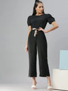 Women's Black Solid Jumpsuit-KG-5544-Black