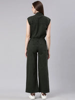 Women Solid Olive Basic Jumpsuit-GZ-5608A-Olive